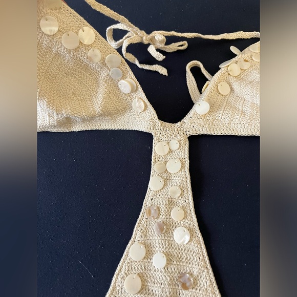 Anna Kosturova Gorgeous One Piece Handmade Monokini Crochet Beaded Swimsuit ๐โ๏ธ๐ - Picture 10 of 13